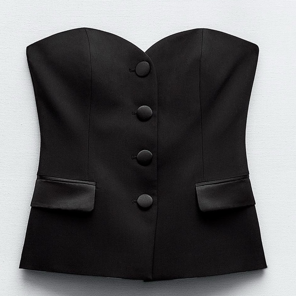 Zara bustier top . Mixed satin effect.